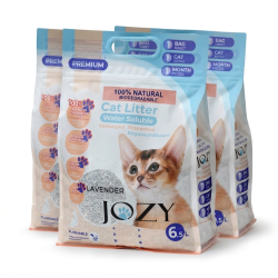 ВОДОРАЗТВОРИМА ПОЛИМЕРНА БИОРАЗГРАДИМА КОТЕШКА ТОАЛЕТНА JOZY 6.5 L, 4 kg , LAVENDER - 3 броя в опаковка